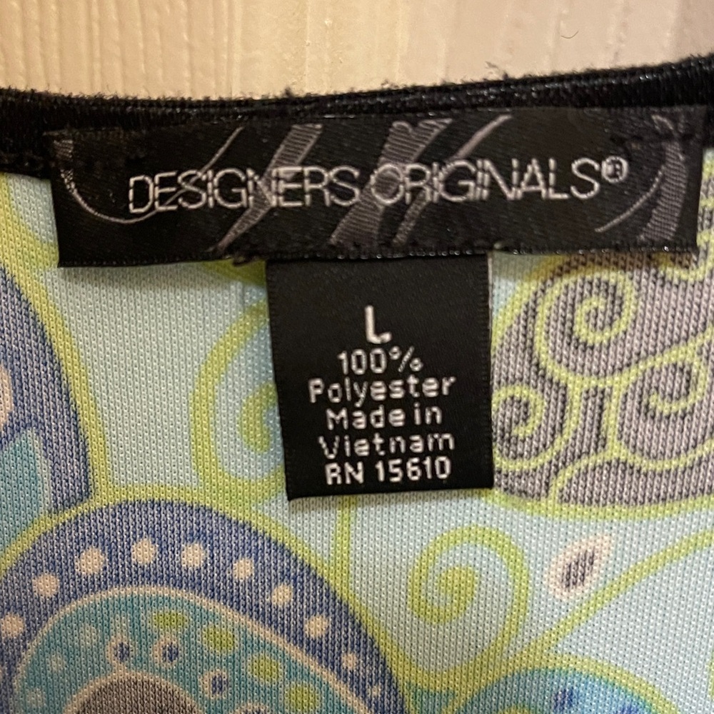 Bright and Bold Designers Originals Blue and Green Paisley Blouse